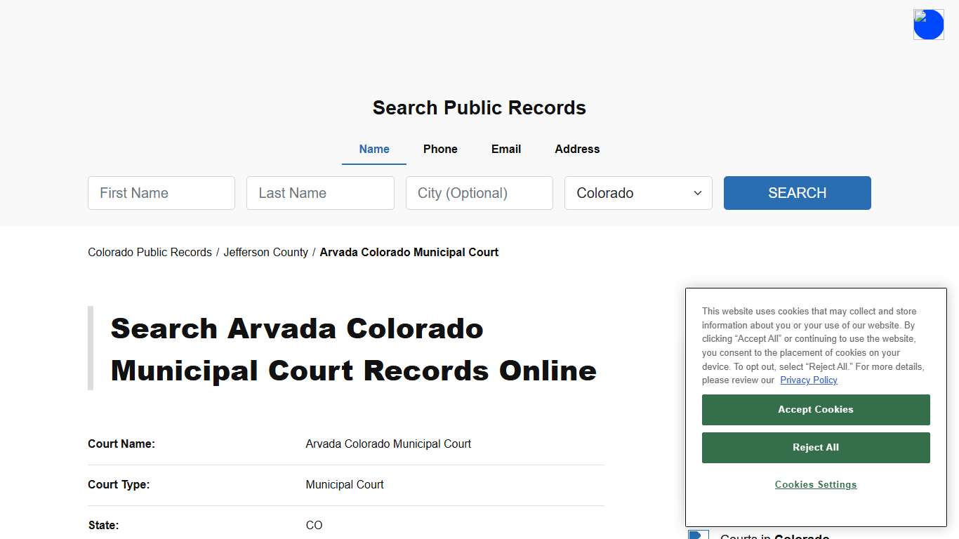 Arvada Colorado Municipal Court - Jefferson - Colorado - TPI