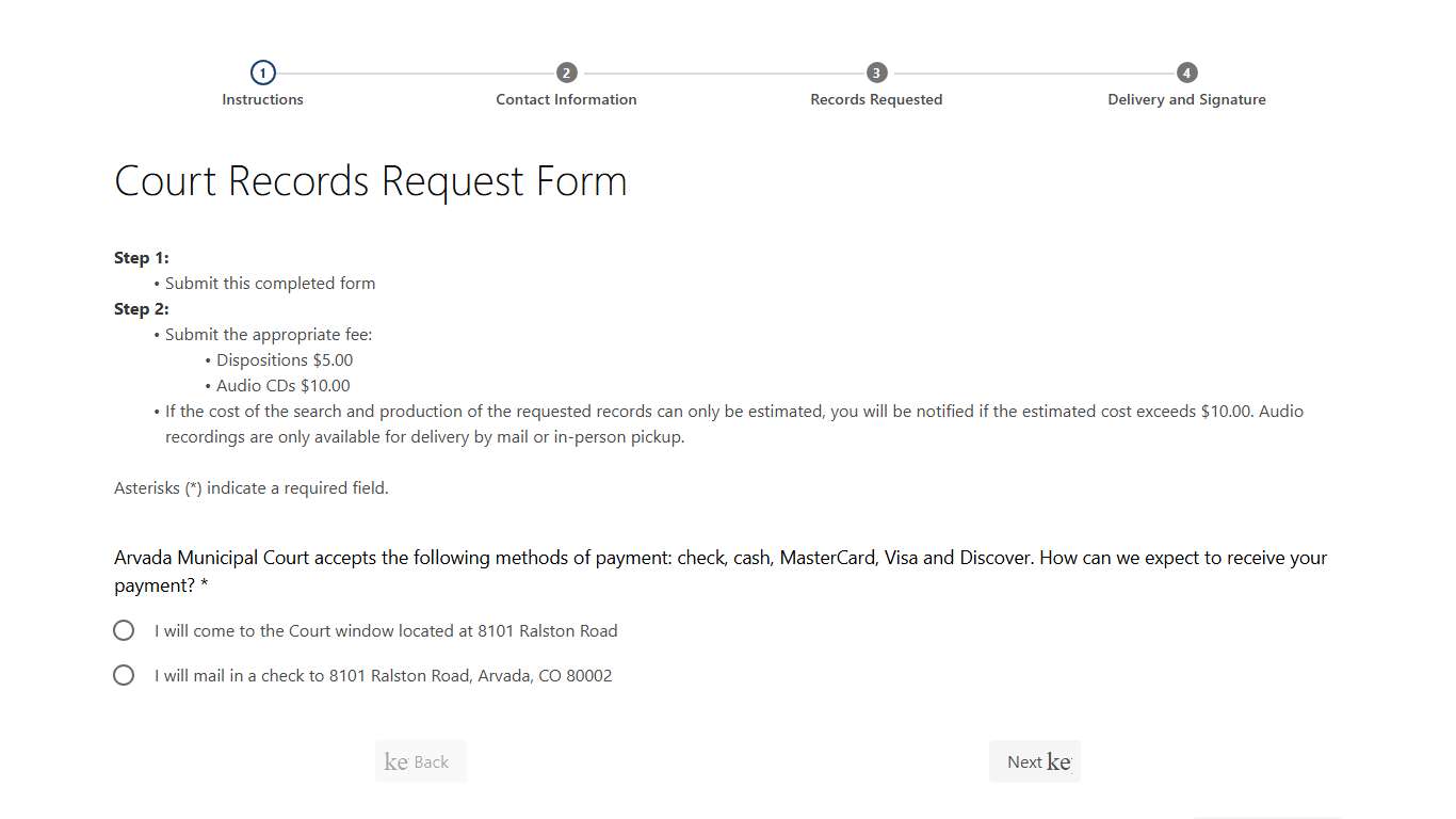 Court Records Request Form